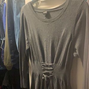 Sweater dress cute corset waist flair at bottom